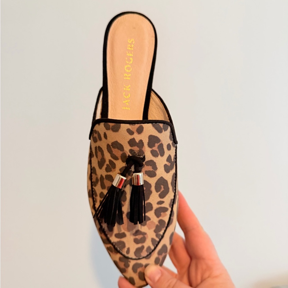 Leopard Print Tassel Slip-On Mule - Leopard